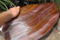 Polished XXXL Exquisite Red Silver Banded Ironstone Jasper (Muggle Stone) Display Piece x 1 From North West Coast, Madagascar - TopRock