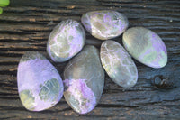 Polished Stichtite & Serpentine Standing Free Forms With Silky Purple Threads  x 6 From Barberton, South Africa - Toprock Gemstones and Minerals 