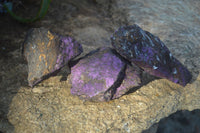 Natural Rough Metallic Purpurite Specimens  x 3 From Erongo, Namibia - Toprock Gemstones and Minerals 