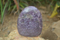 Polished Purple Lepidolite Standing Free Forms  x 6 From Madagascar