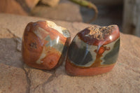 Polished One Side Polished Polychrome Jasper Nodules  x 12 From Madagascar - Toprock Gemstones and Minerals 