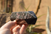 Polished Pink & Black Rhodonite Points  x 2 From Ambindavato, Madagascar - TopRock