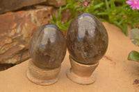 Polished Large Morion Smokey Quartz Eggs x 5 From Madagascar - TopRock