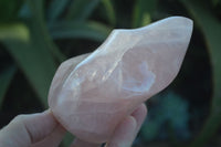 Polished Pink Rose Quartz Flame Sculptures  x 3 From Madagascar - Toprock Gemstones and Minerals 