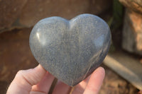 Polished  Blue Lazulite Gemstone Hearts  x 6 From Madagascar