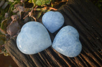 Polished Blue Calcite Gemstone Eggs & Hearts  x 6 From Ihadilalana, Madagascar