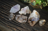 Natural Clear, Smokey, Amethyst and Window Quartz Specimens x 6 From Brandberg, Namibia - Toprock Gemstones and Minerals 