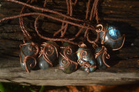 Polished Labradorite Copper Wire Wrapped Pendants  - Sold Per Piece -  From Madagascar - TopRock