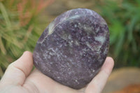 Polished Purple Lepidolite Standing Free Forms  x 6 From Madagascar