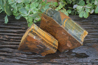 Natural Golden Blue Tigers Eye Specimens  x 2 From Prieska, South Africa - TopRock