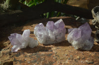 Natural Jacaranda Amethyst Clusters  x 3 From Mumbwa, Zambia - Toprock Gemstones and Minerals 