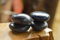 Polished Large Blue Lazulite Palm Stones  x 12 From Madagascar - TopRock