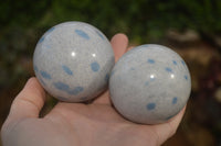 Polished Blue Spotted Spinel Quartz Spheres x 6 From Madagascar