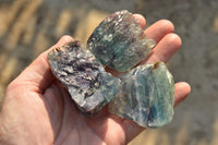 Natural Stone Sealed Watermelon Fluorite Cobbed Pieces  x 15 From Uis, Namibia - TopRock