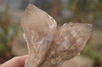 Natural Cascading Smokey Quartz Clusters x 3 From Luena, Congo