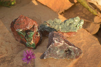 Natural Drusy Coated Ball Malachite On Dolomite Specimens  x 3 From Likasi, Congo