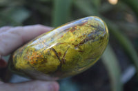 Polished Green Opal Standing Free Forms  x 2 From Antsirabe, Madagascar - Toprock Gemstones and Minerals 