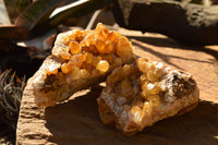 Natural Golden Limonite / Lemonite Quartz Clusters  x 12 From Solwezi, Zambia - TopRock