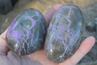 Polished Stichtite & Serpentine Standing Free Forms With Silky Purple Threads  x 6 From Barberton, South Africa - Toprock Gemstones and Minerals 