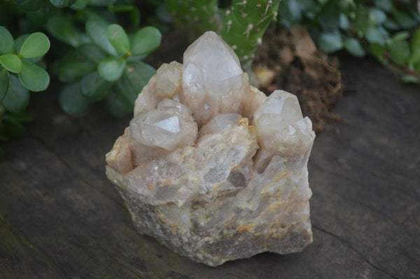 Natural Cascading White Phantom Smokey Quartz Clusters  x 3 From Luena, Congo - Toprock Gemstones and Minerals 