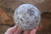 Polished Rubellite Pink Tourmaline Matrix Spheres x 2 From Madagascar