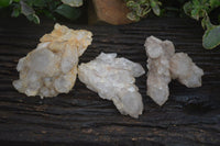 Natural Cascading White Phantom Smokey Quartz Specimens  x 3 From Luena, Congo - Toprock Gemstones and Minerals 