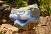 Natural Blue Lace Agate Geode Specimens  x 2 From Malawi - TopRock