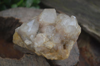 Natural Cascading White Phantom Smokey Quartz Clusters  x 3 From Luena, Congo - Toprock Gemstones and Minerals 