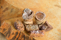 Natural Amethyst & Basalt Mini Geode Specimens  x 35 From Southern Africa - TopRock