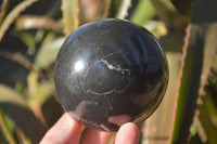 Polished Black Basalt Spheres x 2 From Madagascar