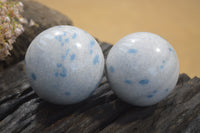 Polished Blue Spotted Spinel Quartz Spheres x 6 From Madagascar