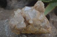 Natural Cascading White Phantom Smokey Quartz Clusters  x 3 From Luena, Congo - Toprock Gemstones and Minerals 