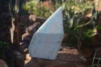 Polished Blue Smithsonite Aragonite Point x 1 From Congo