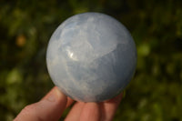 Polished Blue Calcite Spheres  x 3 From Ihadilalana, Madagascar