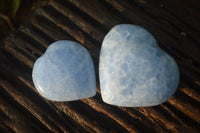 Polished Blue Calcite Gemstone Eggs & Hearts  x 6 From Ihadilalana, Madagascar