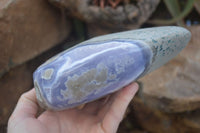 Polished Blue Lace Agate Standing Display Free Forms x 1 From Nsanje, Malawi