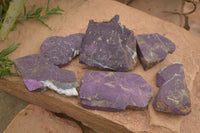 Polished  Metallic Purpurite Slices With Matte Finish x 6 From Erongo, Namibia