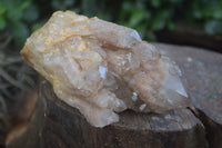 Natural Cascading White Phantom Smokey Quartz Clusters  x 2 From Luena, Congo - Toprock Gemstones and Minerals 