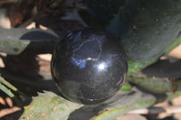 Polished Black Basalt Spheres x 2 From Madagascar