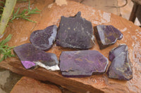 Polished  Metallic Purpurite Slices With Matte Finish x 6 From Erongo, Namibia