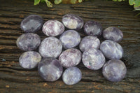 Polished Mini Purple Lepidolite Palm Stones  x 20 From Madagascar - Toprock Gemstones and Minerals 