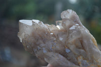 Natural Cascading White Phantom Smokey Quartz Clusters  x 2 From Luena, Congo - Toprock Gemstones and Minerals 