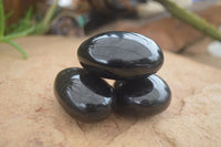 Polished Schorl Black Tourmaline Palm Stones  x 12 From Madagascar - Toprock Gemstones and Minerals 