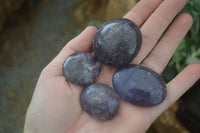 Polished Mini Purple Lepidolite Palm Stones  x 20 From Madagascar - Toprock Gemstones and Minerals 