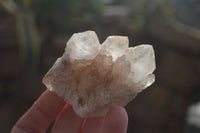 Natural Pink Candle Quartz Clusters  x 12 From Madagascar