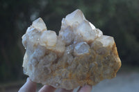 Natural Cascading White Phantom Smokey Quartz Clusters  x 2 From Luena, Congo - Toprock Gemstones and Minerals 