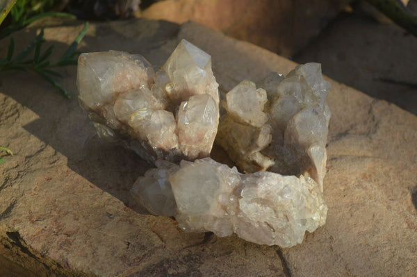 Natural Smokey Quartz Clusters x 3 From Luena, Congo