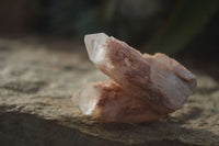 Natural Pink Candle Quartz Clusters  x 12 From Madagascar