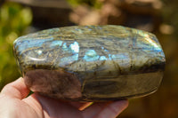 Polished Blue & Gold Labradorite Standing Free Form  x 1 From Tulear, Madagascar - TopRock