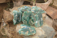 Polished  One Side Polished Emerald Mtorolite Plates  x 6 From Zimbabwe